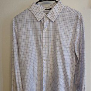 Banana Republic Grant Slim Fit Checkered Long Sleeve Dress Shirt